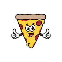 Cartoon Pizza Character Giving Thumbs Up