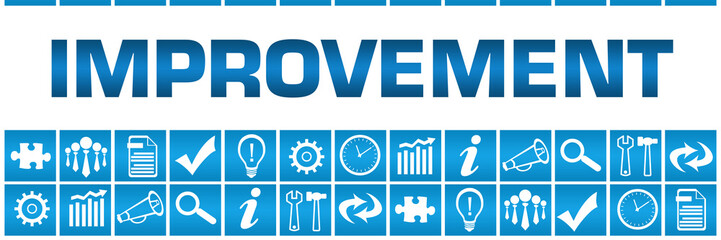 Improvement Blue Box Grid Business Symbols 