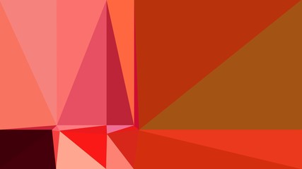 Obraz premium abstract geometric background with triangles and firebrick, salmon and very dark red colors. for poster, banner, wallpaper or texture