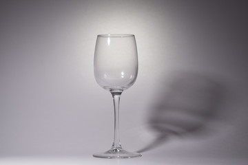 empty wine glass on black background