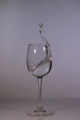 glass of water on a dark background