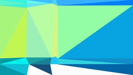 geometric triangle abstract background with dodger blue, pale green and green yellow colors for poster, cards, wallpaper or backdrop texture