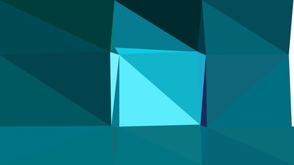 abstract geometric background with triangles and teal green, turquoise and very dark blue colors. for poster, banner, wallpaper or texture