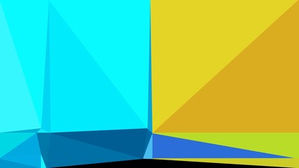 triangle background abstract with bright turquoise, golden rod and teal blue colors. backdrop style for poster element, cards, wallpaper or texture