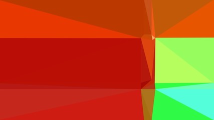 abstract geometric background with pastel green, strong red and turquoise colors. geometric triangle style composition for poster, cards, wallpaper or texture