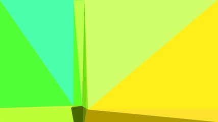 minimalistic triangle geometric background with pastel green, neon green and yellow colors for poster, cards, wallpaper or background texture