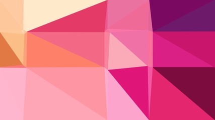 Abstract color triangles geometric background with moderate pink, medium violet red and peach puff colors for poster, cards, wallpaper or texture