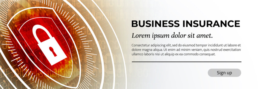 Business Insurance Modern Safety Background. Vector. Web Banner Template.