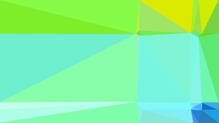 Abstract color triangles geometric background with aqua marine, green yellow and pastel green colors for poster, cards, wallpaper or texture
