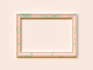 blank pink green texture frame abstract minimal geometric shape flat lay soft pink/cream 3d rendering