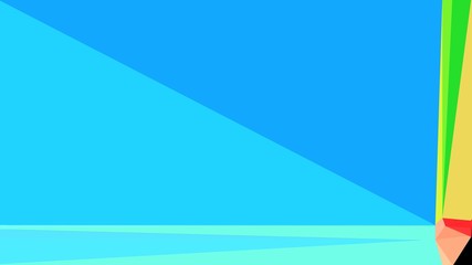 Fototapeta premium Abstract color triangles geometric background with deep sky blue, pastel orange and lime green colors for poster, cards, wallpaper or texture