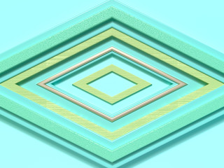 green scene flat lay abstract geometric shape pattern 3d rendering background/wallpaper