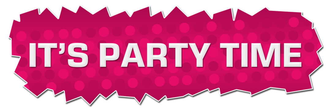 Its Party Time Pink Dots Background Cutout Horizontal 