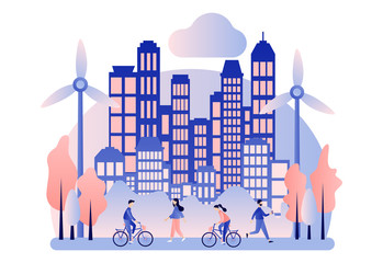 Urban ecology set. Zero Waste. Flat cartoon style. Vector illustration