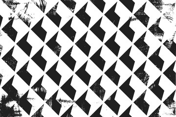 Fototapeta premium Grunge abstract geometric pattern. Horizontal black and white backdrop.