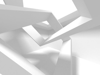 Fototapeta premium Futuristic White Architecture Design Background