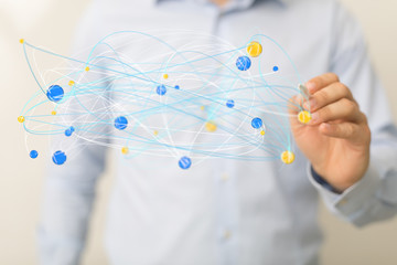 global networking 3d human select concept