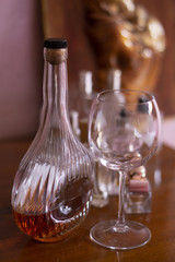 cognac bottle and wineglass