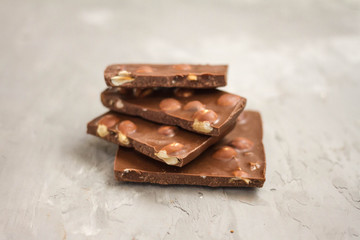 delicious chocolate with nuts and filling