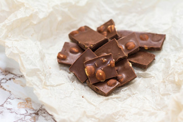 delicious chocolate with nuts and filling