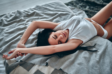 Young woman at home