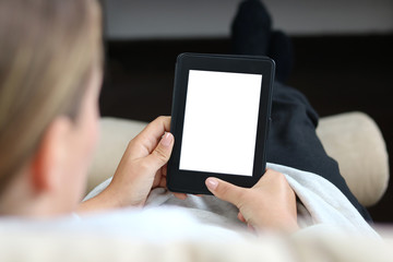 woman using a ebook reader