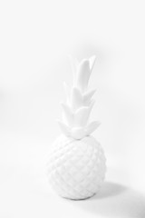 White pine apple on white background. minimal summer food food concept