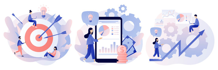 Business success. Flat style. Vector illustration