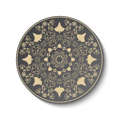 Plate with ornament in abstract style. Classic plate with ornament, great design for any purposes. Vector isolated illustration. Abstract vector background
