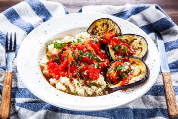Couscous with sauce and vegetables