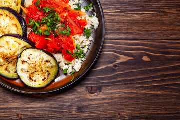 Couscous with sauce and vegetables