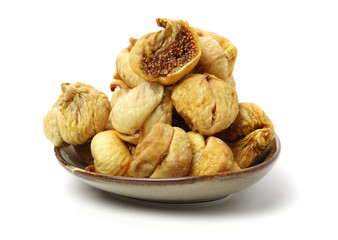 dried fig on white background 