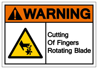 Warning Cutting of Fingers Rotating Blade Symbol Sign, Vector Illustration, Isolate On White Background Label .EPS10