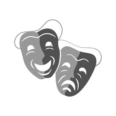 Theater masks icons. Comedy and tragedy,Theatrical masks vector illustration