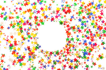 Asterisks festive celebration background multicolored confetti New Year