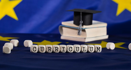 Word CURRICULUM composed of wooden letters.