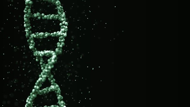 Turning green DNA molecule model, loopable motion background