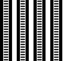 Stripe seamless pattern with black and white colored vertical stripes. Endless tiling
