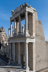Obraz premium Ruins of Ancient Roman theatre of Philippopolis in city of Plovdiv, Bulgaria
