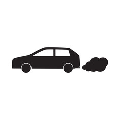 car emitting smoke icon- vector illustration