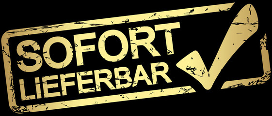 gold stamp with text sofort lieferbar