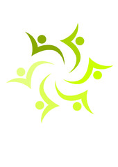 Fototapeta na wymiar Template vettoriale logo unione comunità Green