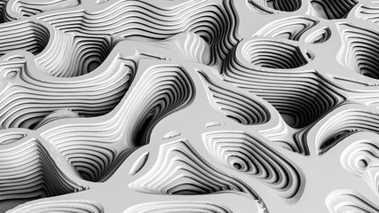 Beautiful white relief texture background. 3d illustration, 3d rendering.