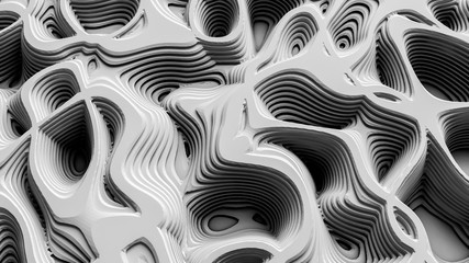 Beautiful white relief texture background. 3d illustration, 3d rendering.