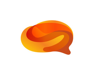 Modern Detail Speech Bubble Logo In White Isolated Background
