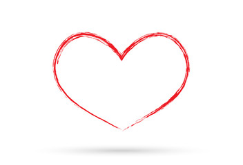 popular heart drawing love valentine sign symbol isolated