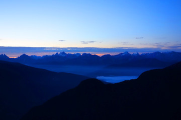 Sunrise over alpine Summits - 268147551