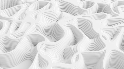 Beautiful white relief texture background. 3d illustration, 3d rendering.