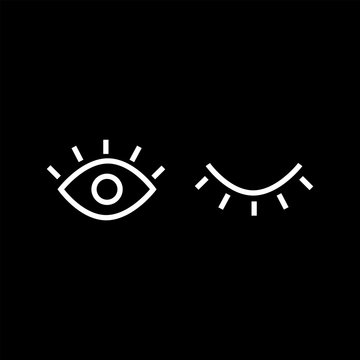 Visible Invisible Icon Symbol Sign. Eye (show/hide) Icons - Vector