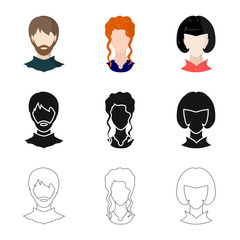 Isolated object of professional and photo symbol. Collection of professional and profile vector icon for stock.